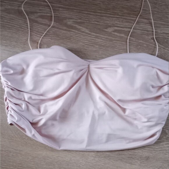 Oh, Polly Ruched Crop Top Strappy Soft Barbie Pink - Picture 9 of 14